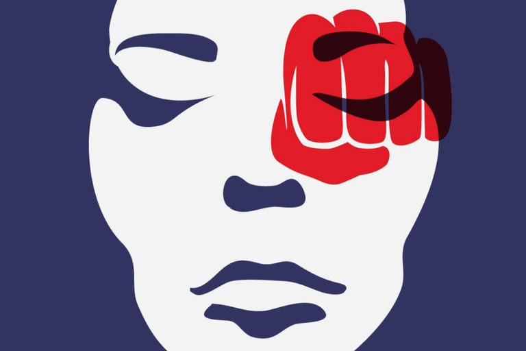 Poster Russo Contra A Violência Contra A Mulher