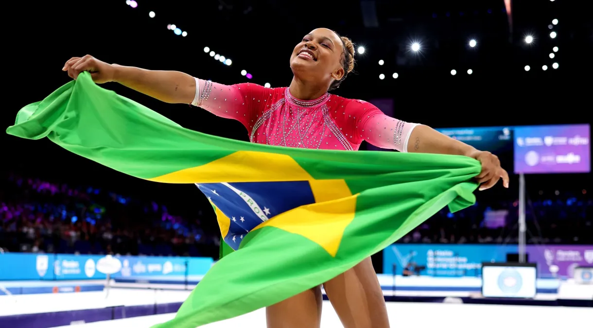 Rebeca Andrade é a primeira brasileira a conquistar três medalhas em uma única edição do Mundial Naomi Baker/Getty Images