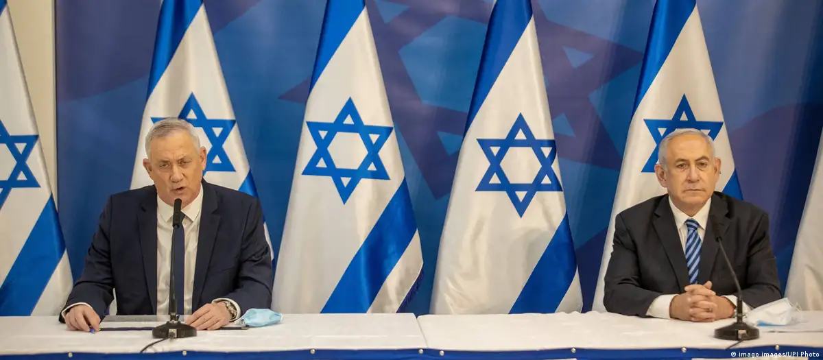 Gabinete de guerra foi exigência de Gantz (e) para integrar governo com NetanyahuFoto: imago images/UPI Photo